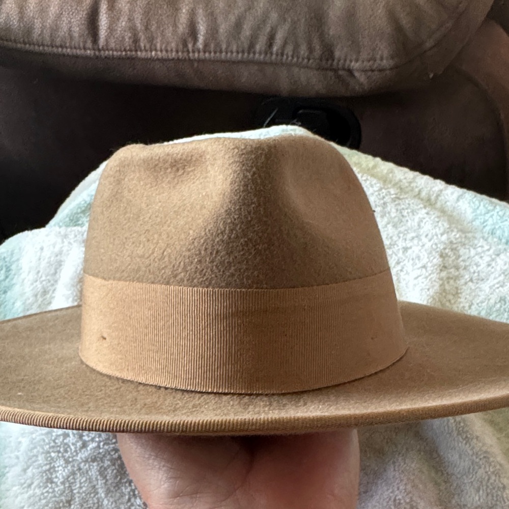 Camp the Label Kids Ford Fedora Hat in French Tan Australian Wool Size 50 - Picture 5 of 11